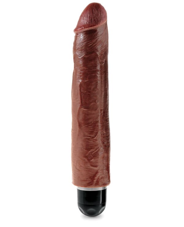 King Cock  10" Vibrating Stiffy - Brown - Image 2