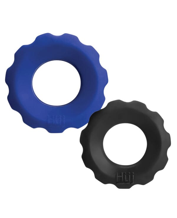Hunky Junk Cog Ring 2 Size Double Pack - Cobalt & Tar Pack of 2 - Image 2