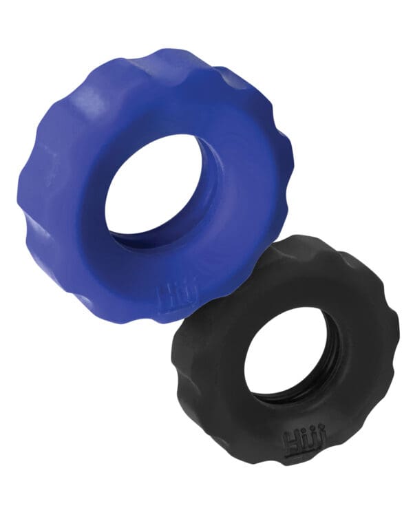 Hunky Junk Cog Ring 2 Size Double Pack - Cobalt & Tar Pack of 2 - Image 3