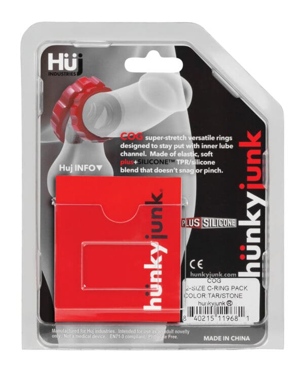 Hunky Junk Cog Ring 2 Size Double Pack - Cobalt & Tar Pack of 2 - Image 5