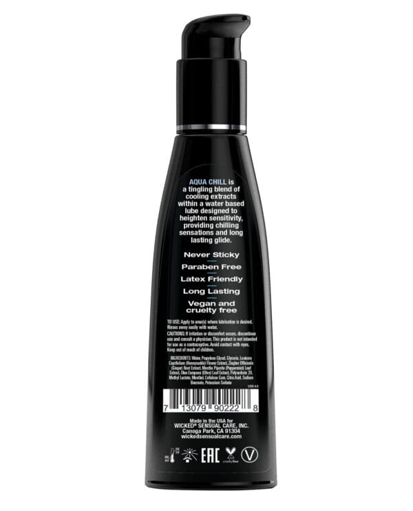 Wicked Sensual Care Aqua Chill Water Based Cooling Lubricant -  4 oz - Image 2