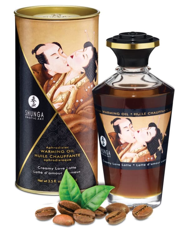 Shunga Warming Oil - 3.5 oz Creamy Love Latte - Image 2