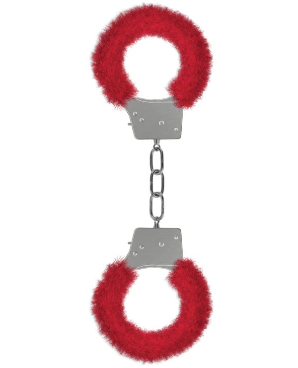 Shots Ouch Beginner's Handcuffs Furry - Red - Image 2
