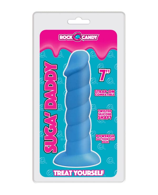 Rock Candy Suga Daddy 7" Silicone Dildo - Blue - Image 4