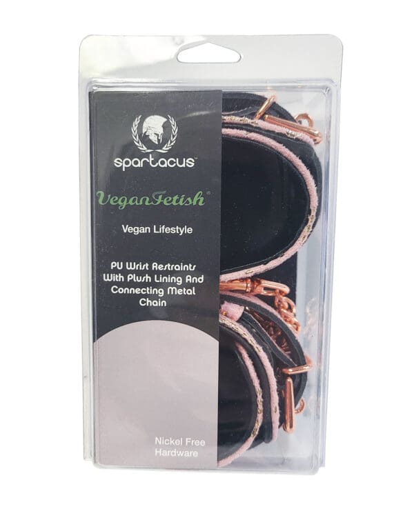 Spartacus Wrist Restraints w/Leather Lining - Pink Snakeskin Micro Fiber - Image 2