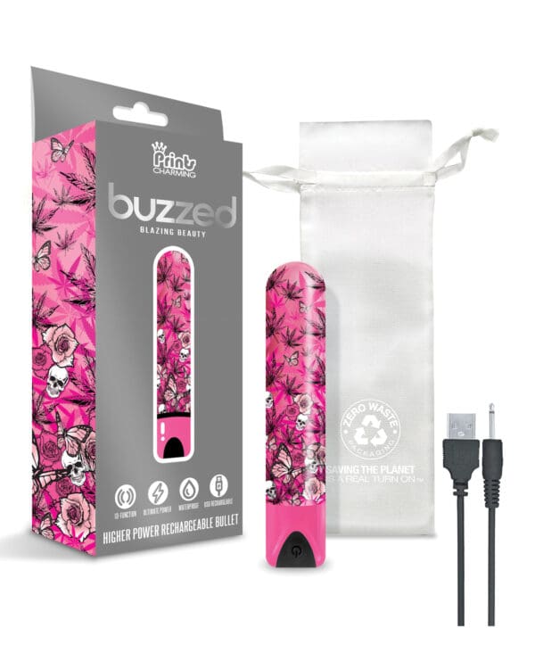 Buzzed 3.5" Rechargeable Bullet - Blazing Beauty Pink - Image 3