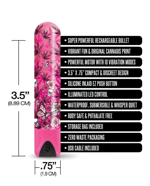 Buzzed 3.5" Rechargeable Bullet - Blazing Beauty Pink - Image 4