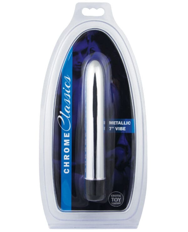 Erotic Toy Company Chrome Classics  7" Vibe - Silver - Image 2