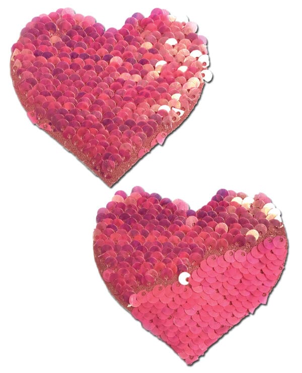 Pastease Premium Color Changing Flip Sequins Heart - Pink O/S - Image 2