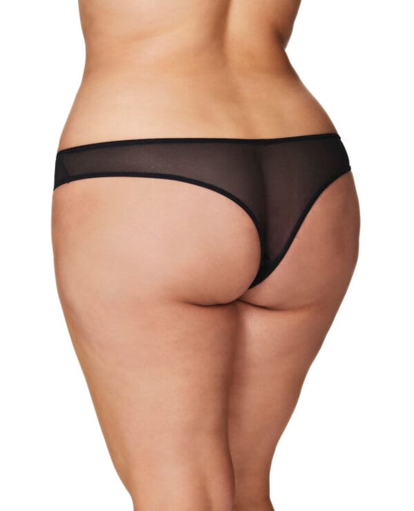 Crotchless Thong w/Pearls Black 3X/4X - Image 2