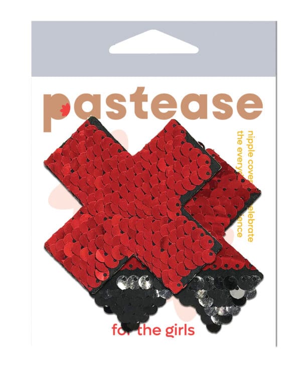Pastease Premium Color Changing Flip Sequins Cross - Red/Black O/S