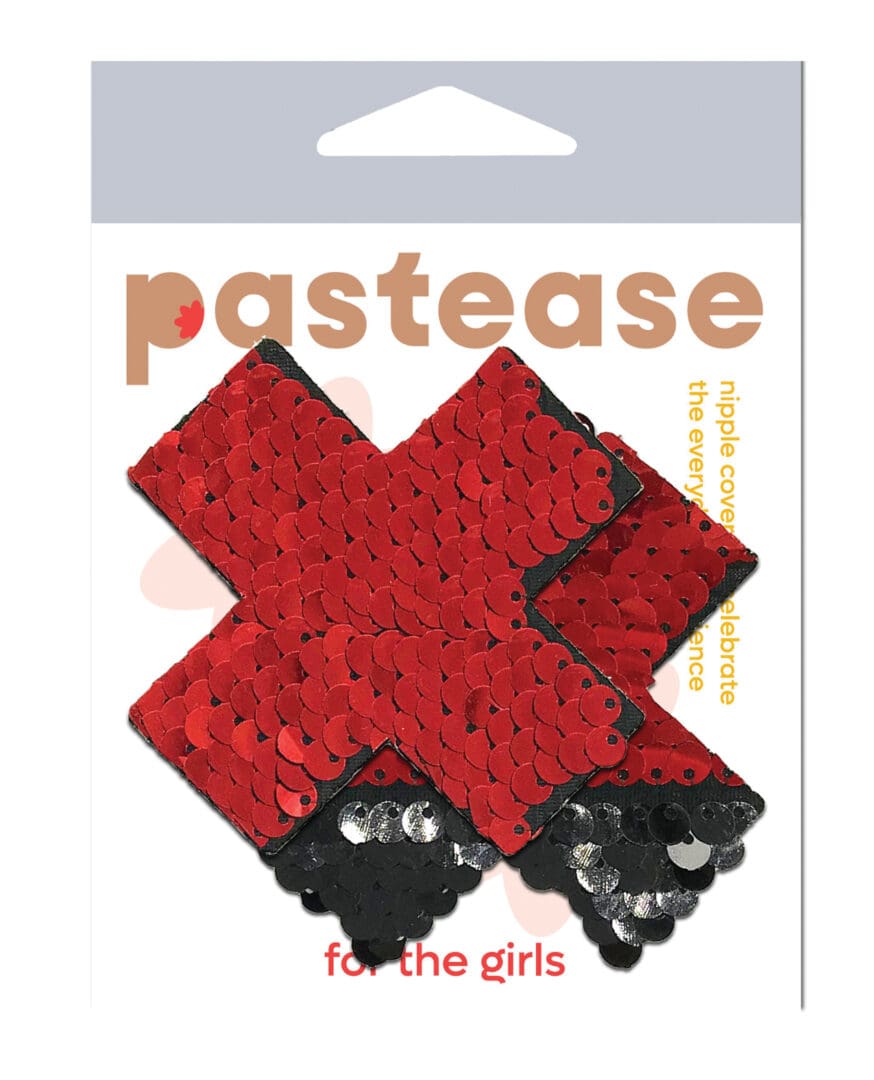 Pastease Premium Color Changing Flip Sequins Cross - Red/Black O/S