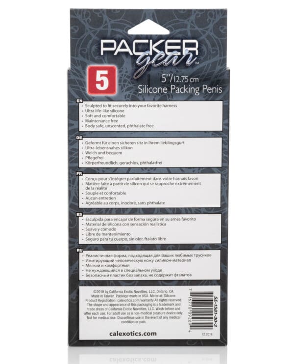 Packer Gear 5" Silicone Packing Penis - Brown - Image 2