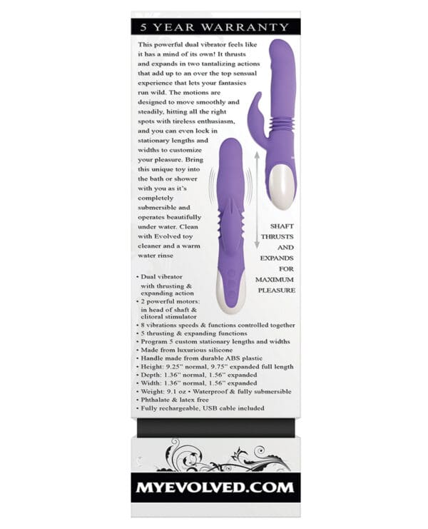 Evolved Thick & Thrust Bunny Dual Stim Rechargeable - Purple - Image 2