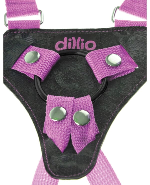 Dillio 7" Strap-On Suspender Harness Set - Pink - Image 4