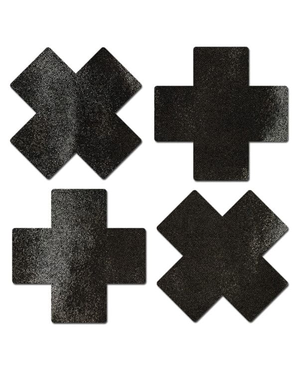 Pastease Premium Petites Liquid Cross - Black O/S Pack of 2 Pair - Image 2