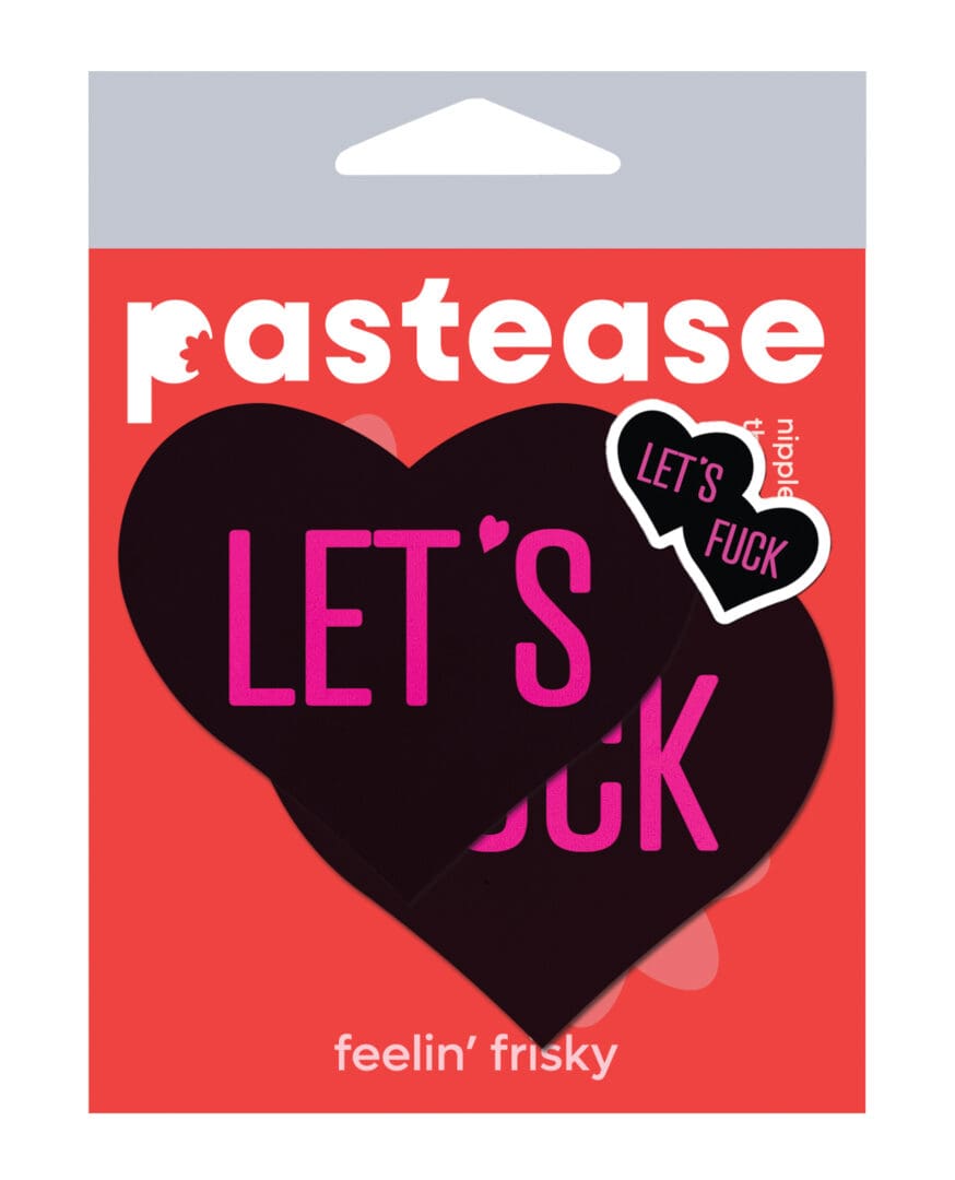 Pastease Premium Let's Fuck Hearts - Black O/S