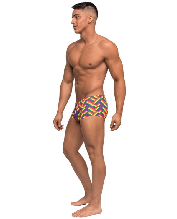 Pride Fest Contoured Pouch Mini Short Rainbow XL - Image 2
