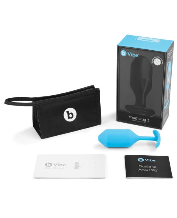 b-Vibe Weighted Snug Plug 3 - 180 g Teal - Image 5