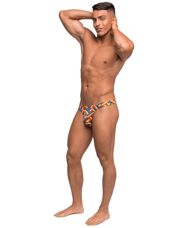 Pride Fest Contoured Pouch Bong Thong Rainbow L/XL - Image 2