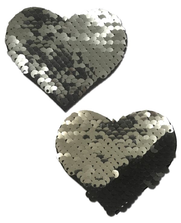 Pastease Premium Color Changing Flip Sequins Heart - Slate/Black O/S - Image 2