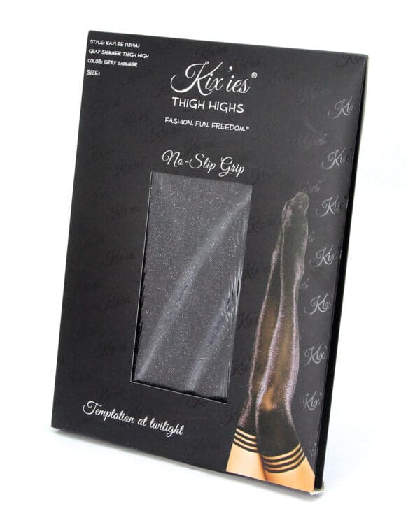 Kix'ies Kaylee Grey Shimmer Thigh High Grey A - Image 2