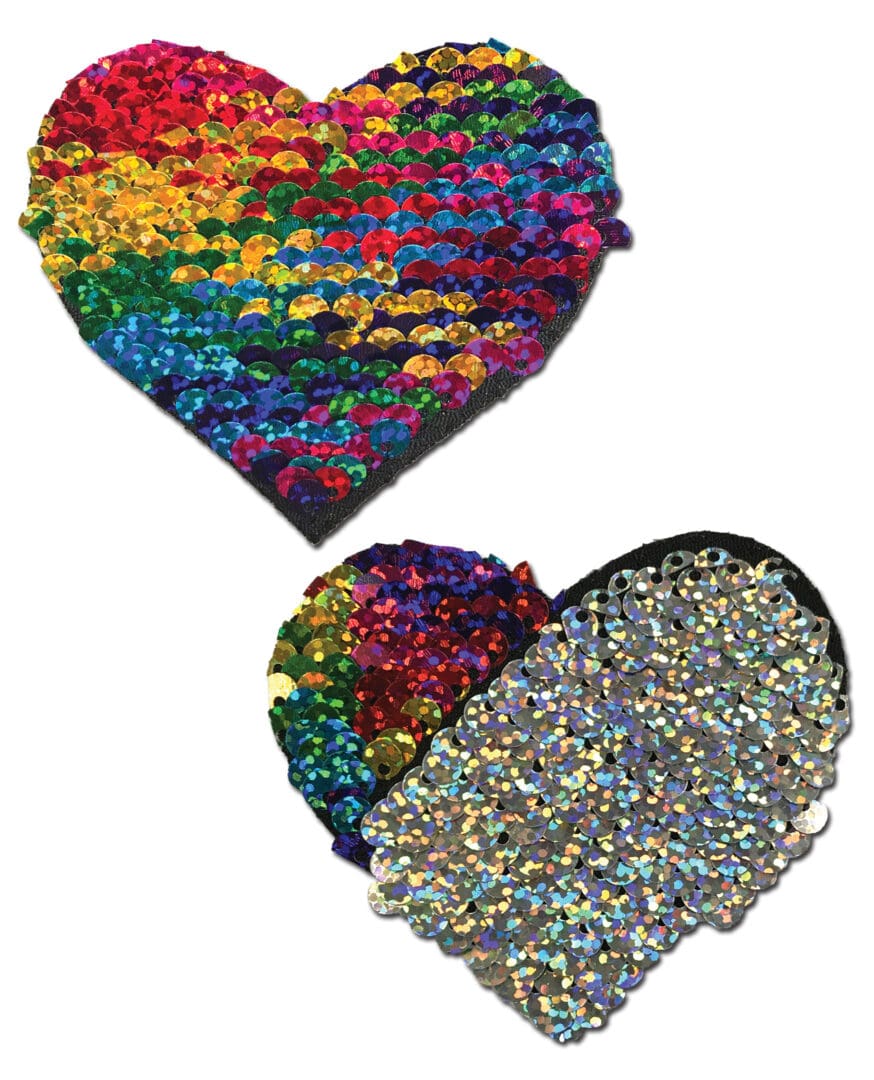 Pastease Premium Color Changing Flip Sequins Heart - Rainbow O/S - Image 2
