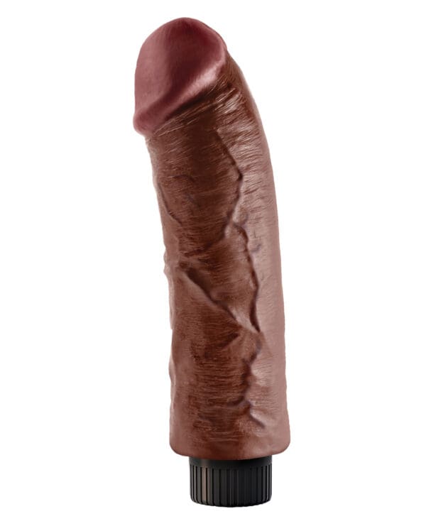 King Cock 8" Vibrating Cock - Brown - Image 3