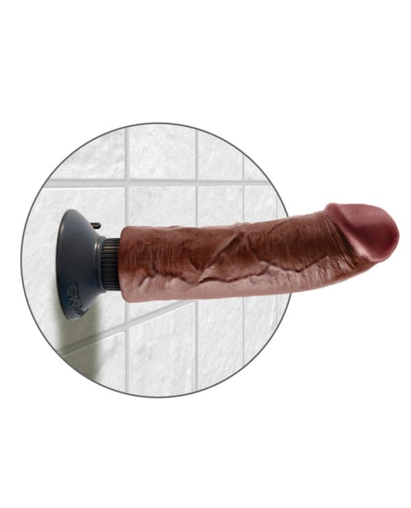 King Cock 8" Vibrating Cock - Brown - Image 5