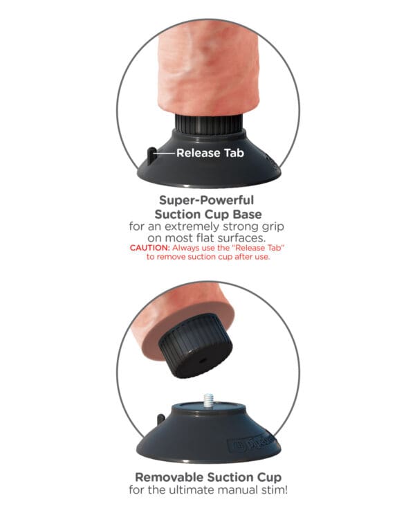 King Cock 10" Vibrating Cock w/Balls - Flesh - Image 4