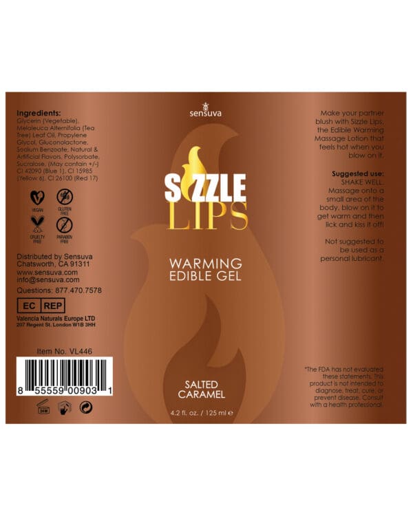 Sizzle Lips Warming Gel - 4.2 oz Salted Caramel - Image 2