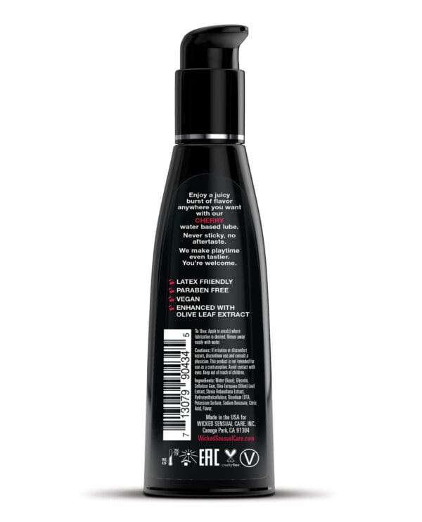 Wicked Sensual Care Aqua Water Based Lubricant - 4 oz Cherry - Image 2