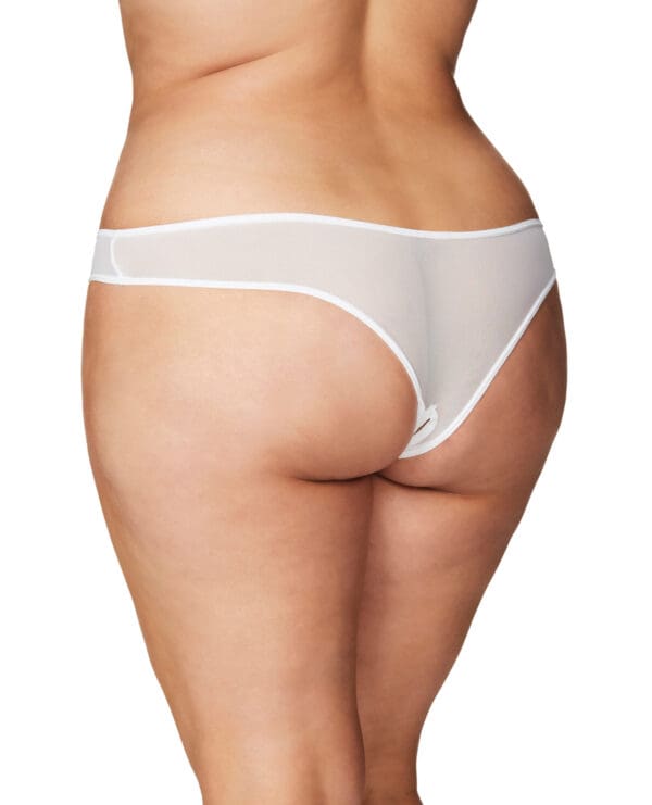 Crotchless Thong w/Pearls White 3X/4X - Image 2