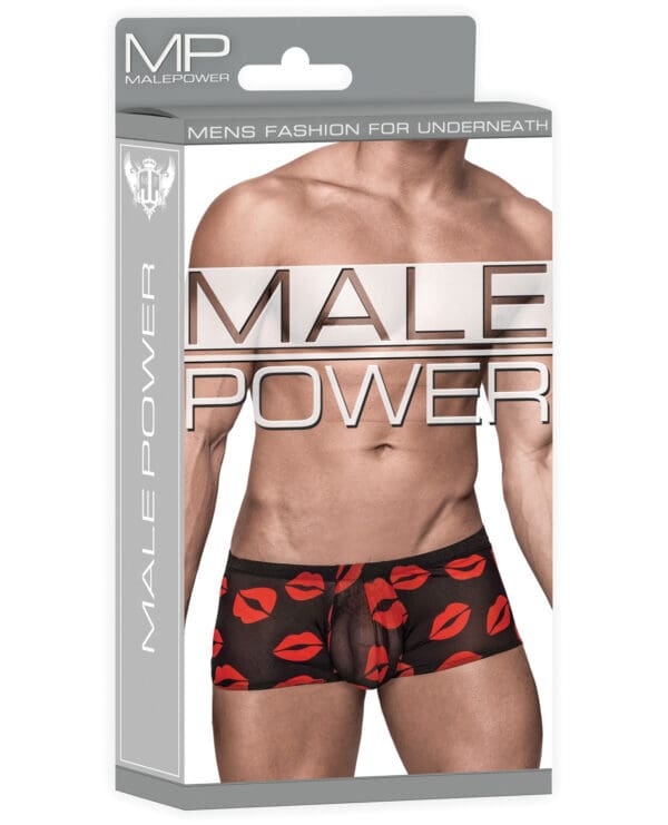 Kiss Me Stretch Mesh Mini Short Blk/Rd SM - Image 3