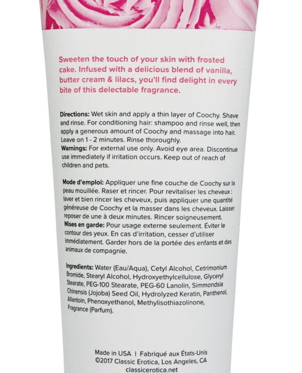 COOCHY Shave Cream - 7.2 oz Frosted Cake - Image 2