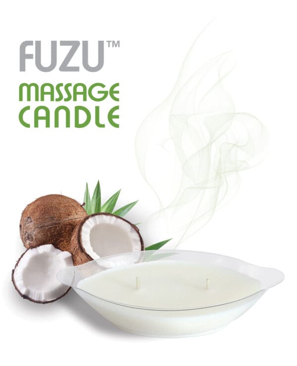 Fuzu Massage Candle - 4 oz Coconut Passion - Image 2