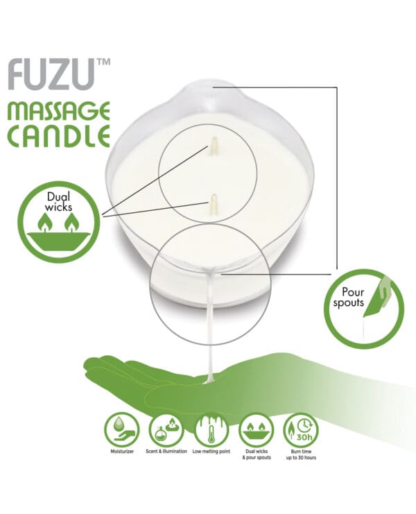 Fuzu Massage Candle - 4 oz Coconut Passion - Image 3