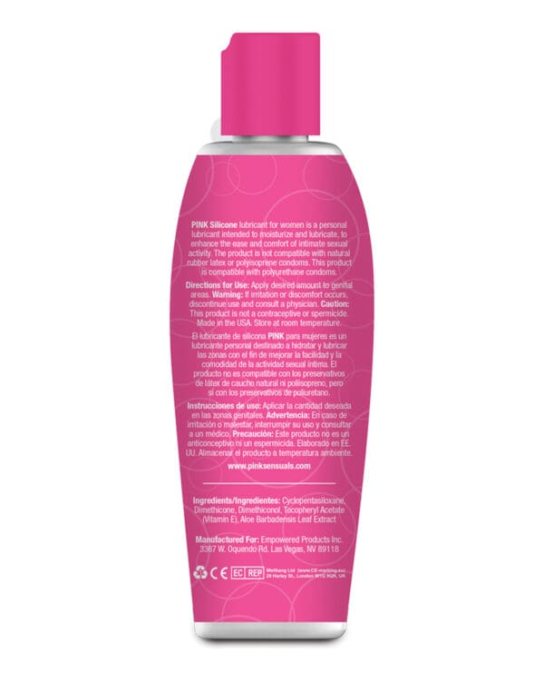 Pink Silicone Lube - 4.7 oz Flip Top Bottle - Image 2