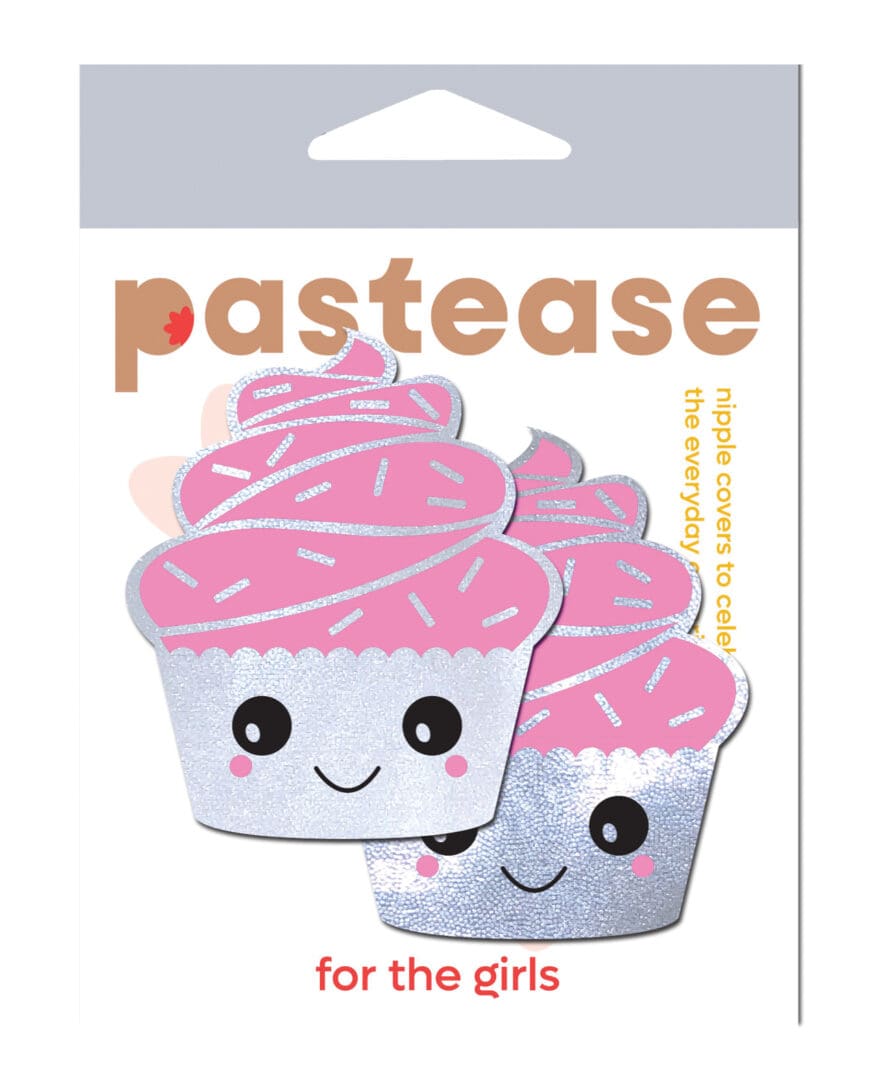 Pastease Premium Cupcake Glittery Frosting Nipple Pastie - White O/S