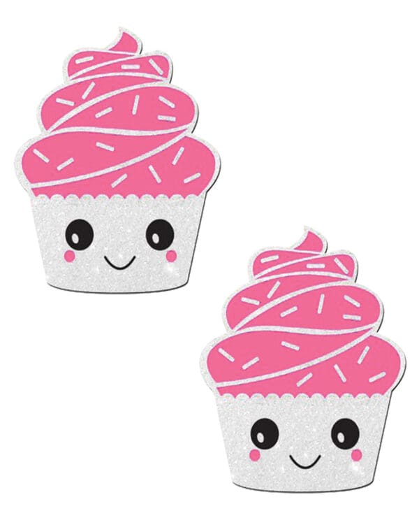 Pastease Premium Cupcake Glittery Frosting Nipple Pastie - White O/S - Image 2