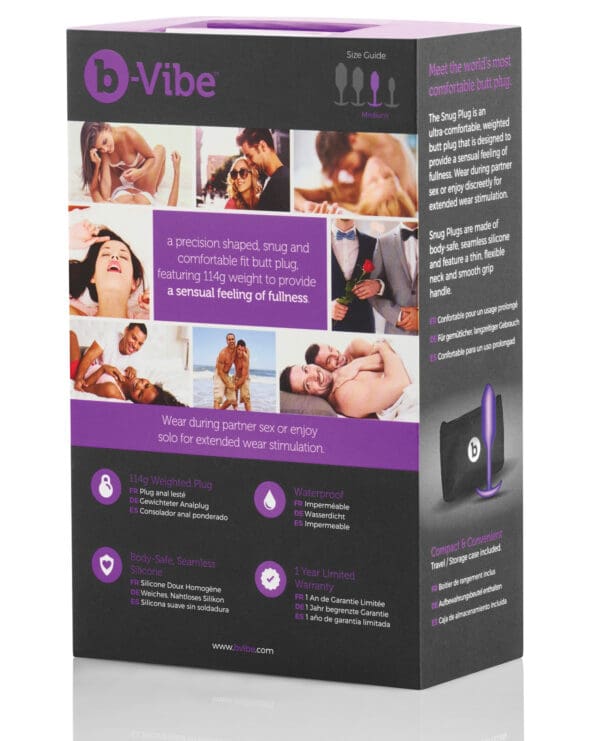 b-Vibe Weighted Snug Plug 2 - 114 g Purple - Image 4