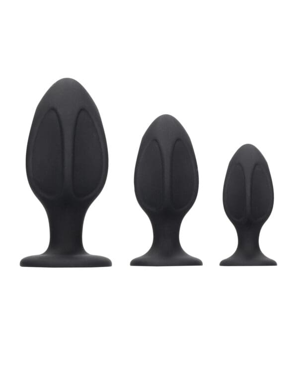 Shots Ouch Diamond Shape Butt Plug Set - Black - Image 3