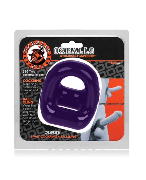 Oxballs 360 Cock Ring & Ballsling - Eggplant - Image 4