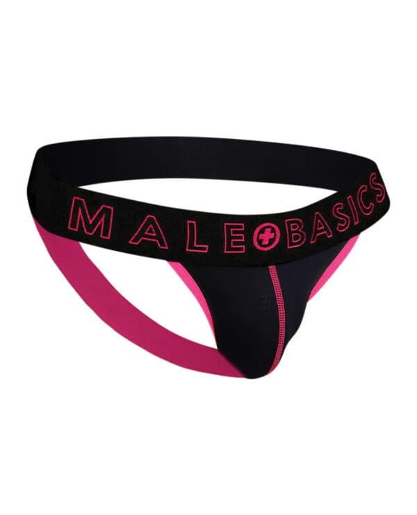 Male Basics Neon Jockstrap Coral SM - Image 4