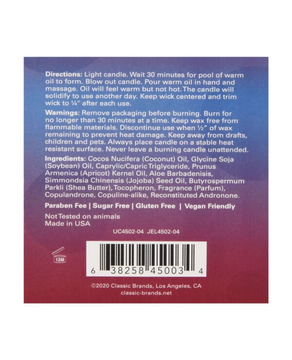 Jelique Massage Candle - 4 oz Get Laid Passion Fruit - Image 3