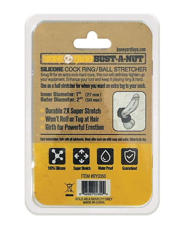 Boneyard Bust a Nut Cock Ring - Black - Image 2