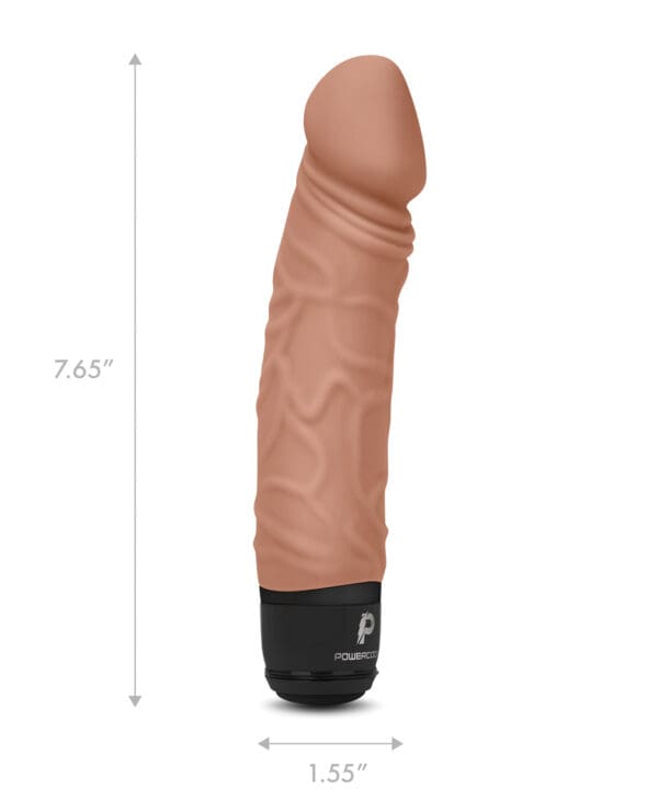 Powercocks 6.5" Realistic Vibrator - Mocha - Image 3