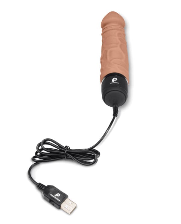 Powercocks 6.5" Realistic Vibrator - Mocha - Image 4