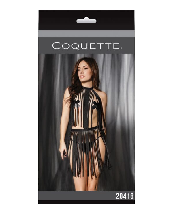 Play Darque Fringe Harness Top & Skirt Black O/S - Image 5
