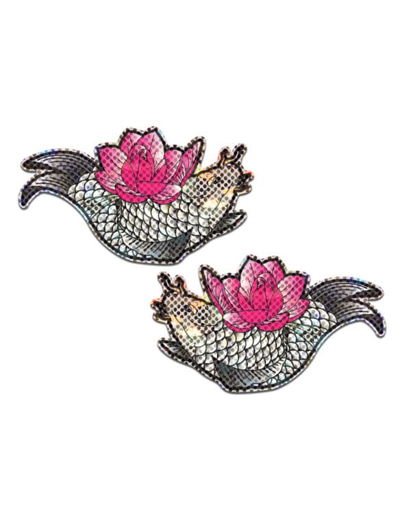 Pastease Premium Diamond Thom Disco Koi Fish & Lotus - Silver O/S - Image 3